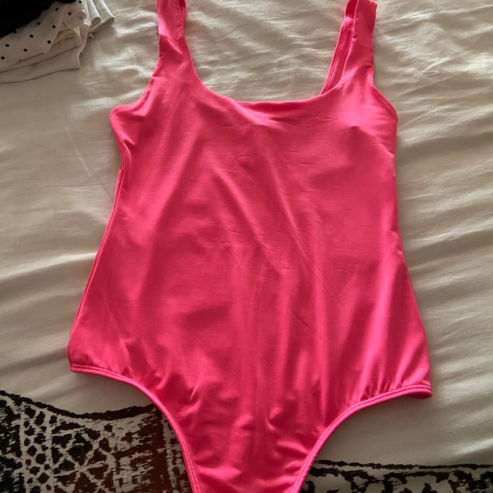 Neon pink bodysuit